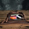 Le'aokuu Mens Genuine Leather Motorcycle Waist Pack Messenger Shoulder Drop