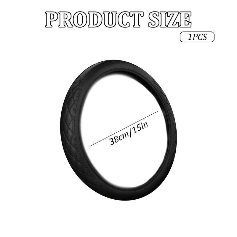 Steering Wheel Covers, Leather Car Steering Wheel Cover 15 Inch,