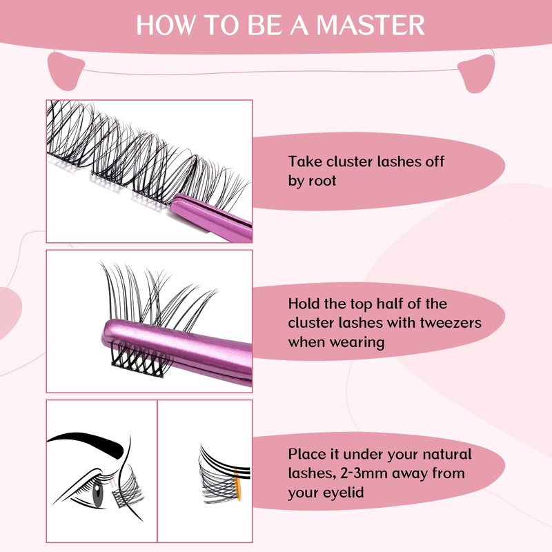 Cluster Eyelashes, Pack of 72 Individual Eyelashes, Eyelash Clusters, DIY