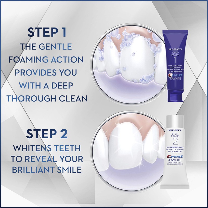 Crest 3D White Brilliance Toothpaste and Whitening Gel 2 Step