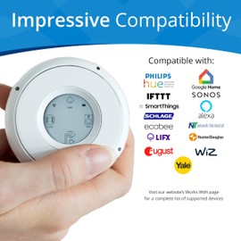 Linxura Smart Home Controller + Bluetooth Controller - Works with Alexa, Google Home, SmartThings, Lights, thermostats and More - Programmable & Customizable Buttons, E-Paper Screen (Snow Pearl)