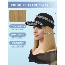 Blonde Wig for Women Short Straight Hair Extension Cap Wigs Natural Looking Hairpiece
