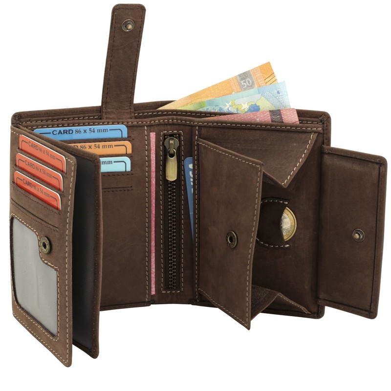 Fa.Volmer® Men's Genuine Leather Wallet with RFID Protection Brown