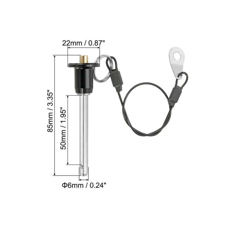 PATIKIL Quick Release Pin 1/4" x 1.97" Ball Lock Pin