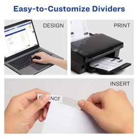 Avery 5-Tab Binder Dividers, Insertable Clear Big Tabs, 1 Set (11122)