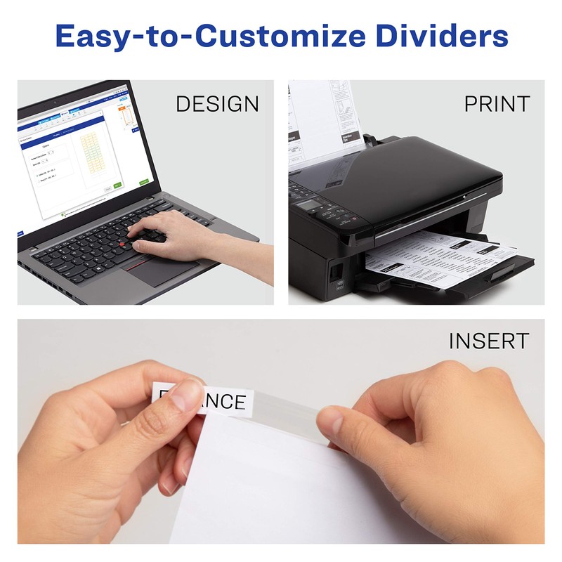 Avery 5-Tab Binder Dividers, Insertable Clear Big Tabs, 1 Set