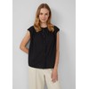 s.Oliver Blouse Top with Ruffle and Lace Detail, black