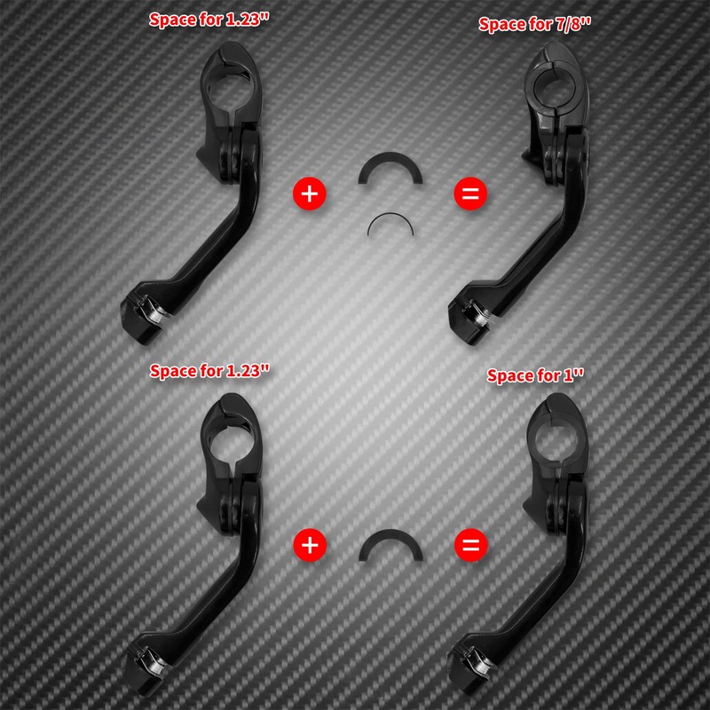 HDBUBALUS Motorcycle 1 1/4" Highway Peg Mount Universal Adjustable Highway