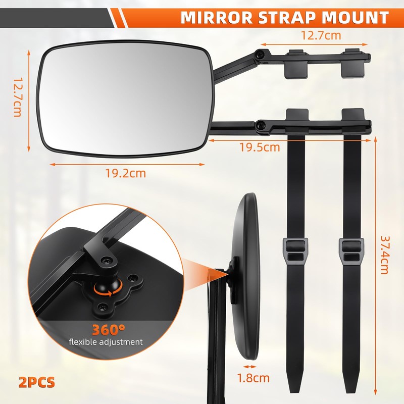 KAOLALI Car Towing Mirrors, Caravan Towing Mirrors, 2 PCS Extended