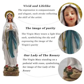 PlentifulHome Blessed Mary Lady Figurines – Our Lady of Guadalupe & Virgin Mary Religious Collectible Statues for Christmas and Mother’s Day, 28 cm (10.98") Tall