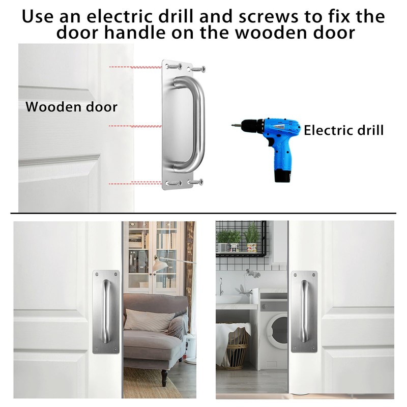Sumnacon Stainless Steel Door Handle, 4 Pack Pull Push Handle