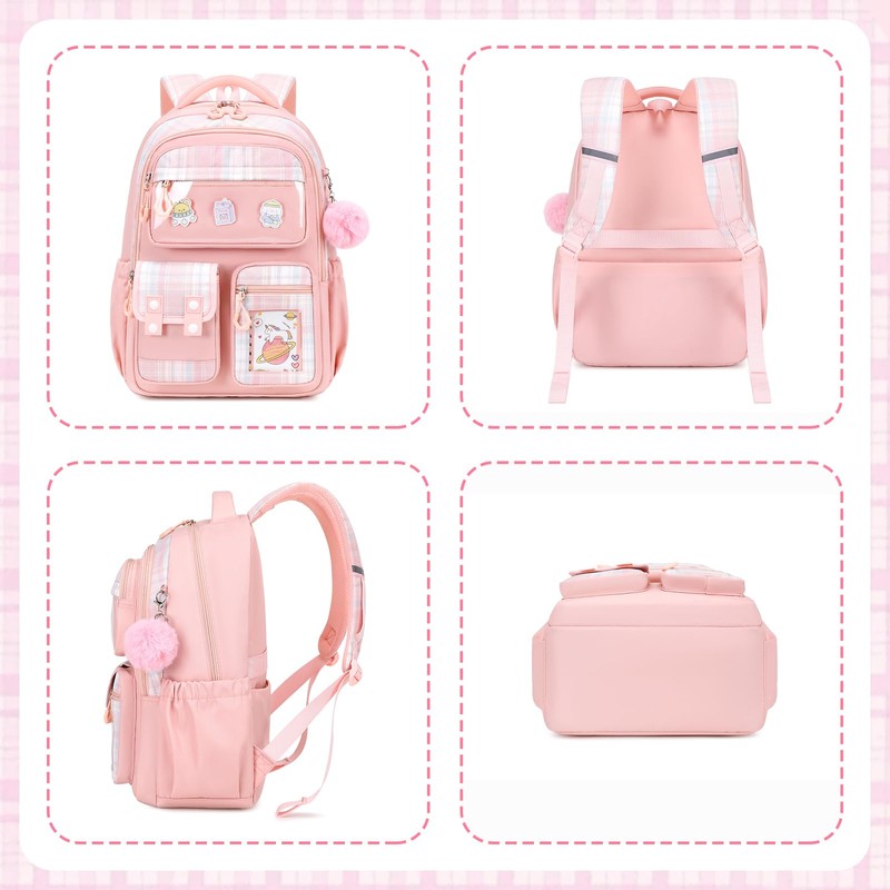 QIXIHU Kids Backpack for Girls - Kawaii School Backpack with