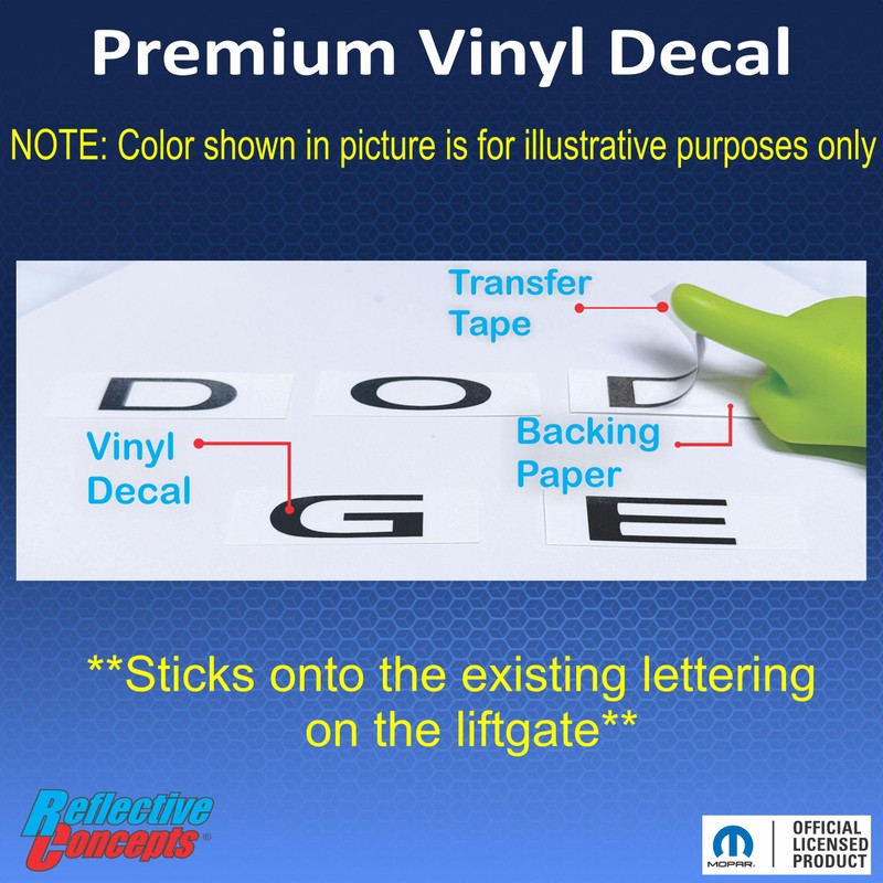 Reflective Concepts Dodge Lift Gate Emblem Overlay Decal - 2014-2024