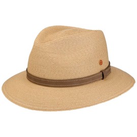 Mayser Mathis Raffia Hat with UV Protection, Straw Hat, Summer Hat, Sun Hat, Beach Hat, Women's/Men, Made in the EU, Leather Strap, Spring/Summer, natural