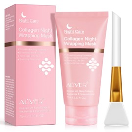 Collagen Face Mask Overnight Collagen Night Wrapping Mask for Deep, Long-Lasting Moisture Supply, Smooths and Tightens the Skin Overnight