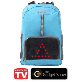 eelo Cyglo - The Ultimate Outdoor Cycle Backpack for Full Visibility and Awareness. Keeping the Rider Safe from Careless Drivers. Safety Back Pack with Rear LED Signal Display (Blue)