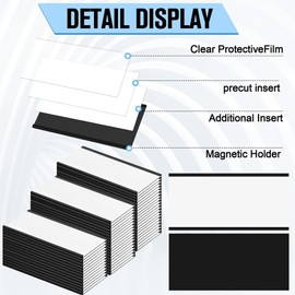 AWAOVV 30 Pcs Magnetic Label Holder, 100*50mm Magnetic Tag Card, C Channel Magnetic Labels with White Cards & Clear Protectors, Magnetic Sign Holder for White Board Metal Wall Cabinet Drawer Shelves