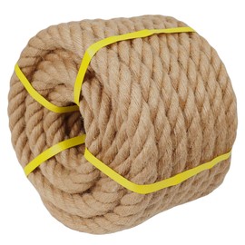 Twisted Manila Rope - 1 Inch x 50 Feet - Natural Jute Thick Hemp Rope for Hammock, Docks, Nautical, Railings, Decorating