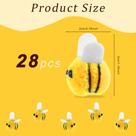Ymapinc 28pcs Mini Wool Felt Bees for Crafts,Felt Animal Fake Bee for Clothing Hat Accessories Home Decoration DIY Projects