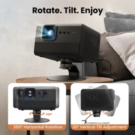 BenQ Desktop Projector Stand – Portable, Stable Design, Tilt 20°, Rotate 360°, Lock with Switch, 1/4" Screw, Metal Base, Anti-Slip Pads, for GP520 and Other Projectors