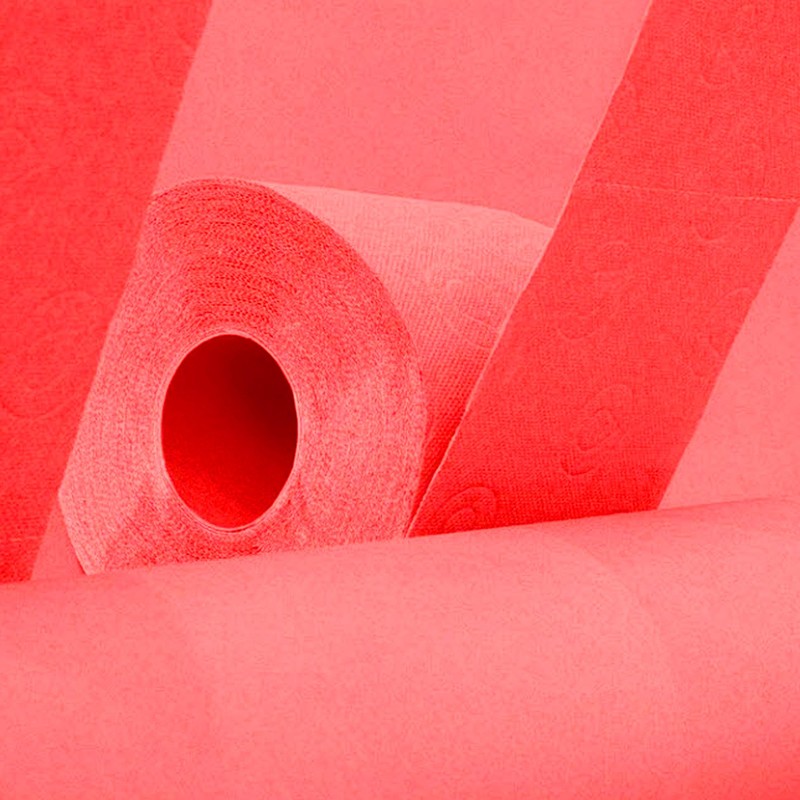 Red Toilet Paper Jumbo Rolls – 3-Ply, 180 Sheets, 2×4