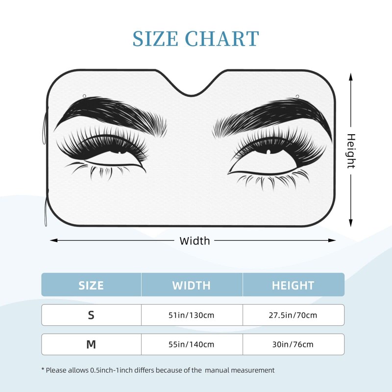 VunKo Front Window Car Sun Shade Windshield- Funny Female Eyes