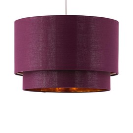 firstchoicelighting Burgundy Ceiling Light Shade, Easy Fit Pendant, Metallic Gold Inner, Diameter 38cm