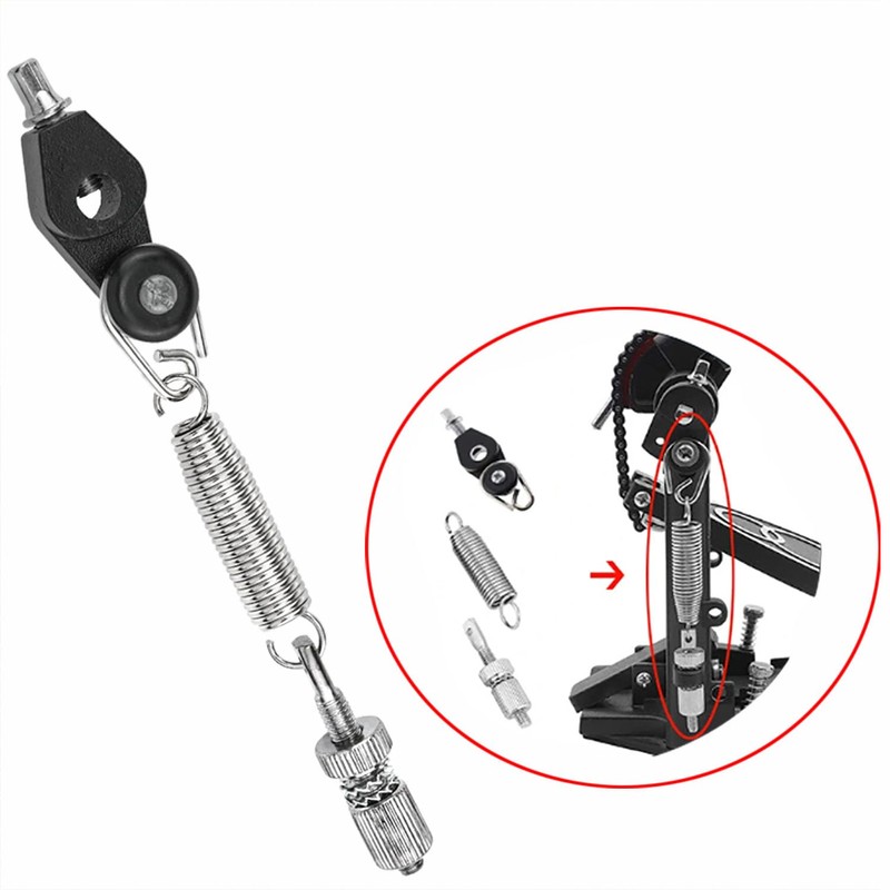 PIYANYO 1Set Silver Metal Bass Drum Pedal Spring Assembly