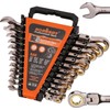 HORUSDY 12-Piece SAE Flex-Head Ratcheting Wrench Set with Organizer |