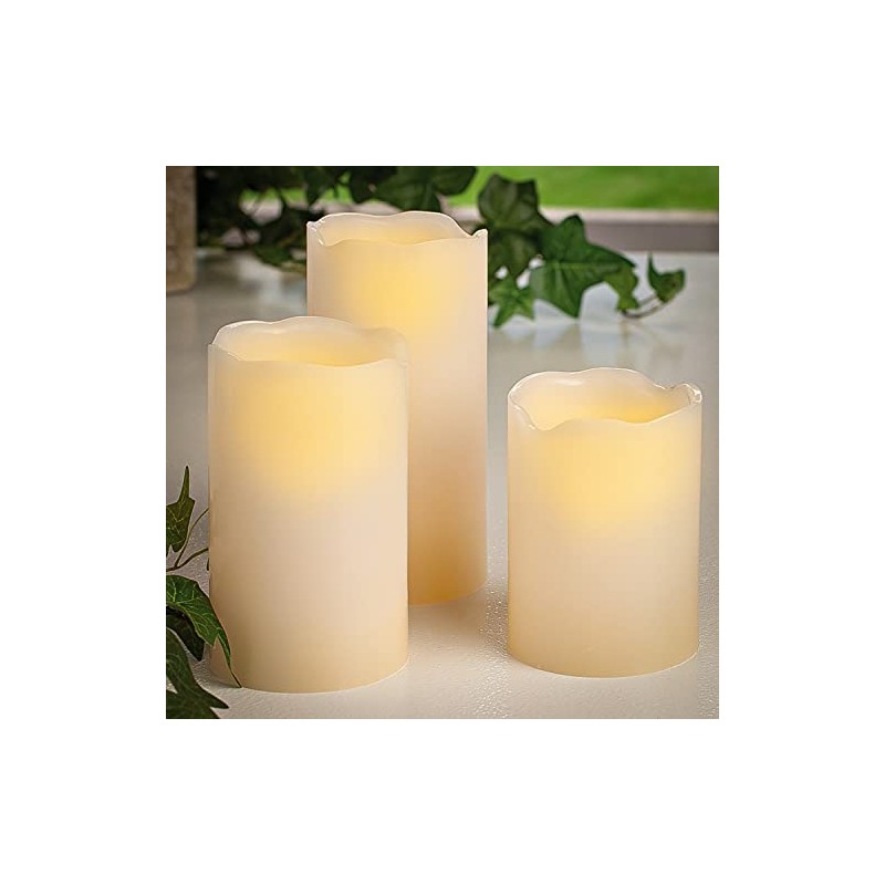 2 Sets of 3 LED Pillar Candles (6pc Total)