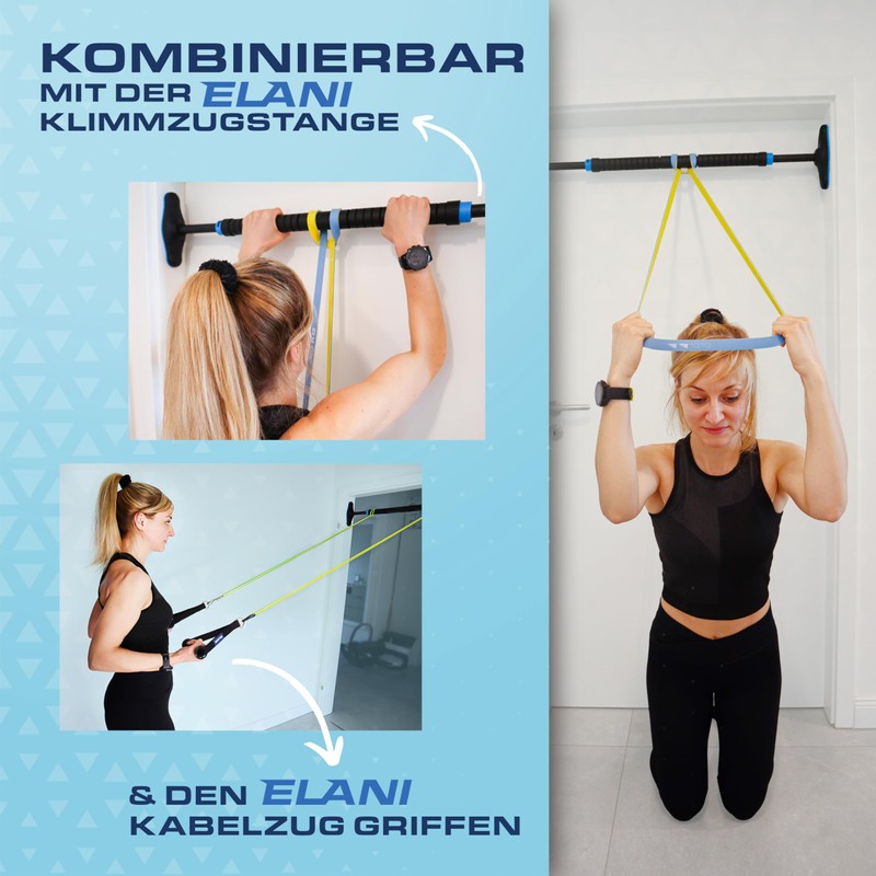 ELANI Resistance Bands Set, 25 kg - 45 kg, Multicoloured