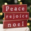 Hearthside PEACE REJOICE NOEL Set of 3 Wood Mini Blocks
