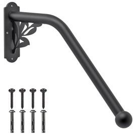 SELEWARE Fully Welded Staircase Handrail Iron Handrail Indoor Outdoor Steps Garage Railing Safety Grab Bar for Elderly Branch Shaped 24'' Length 1.3'' Dia