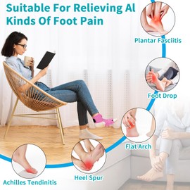 NUOGAO Plantar Fasciitis Night Splint, Adjustable Foot Drop Orthotic Brace,Plantar Fasciitis Relief,Achilles Tendonitis Night Splint,One Size & Unisex, Day&Night