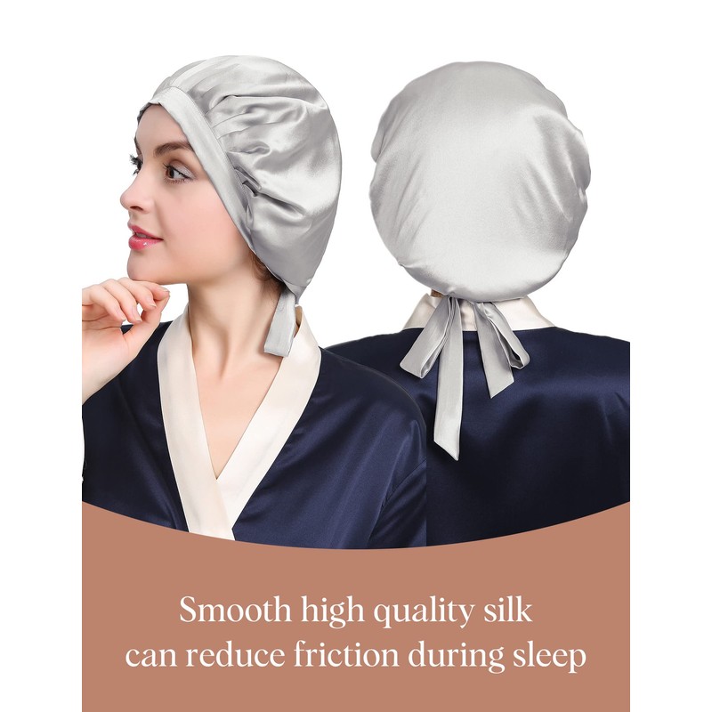 LilySilk Silk Sleep Cap, Breathable Night Hat, Headwear with Classic