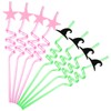 Baderke 24 Pcs Pink and Green Party Favors Plastic Drinking