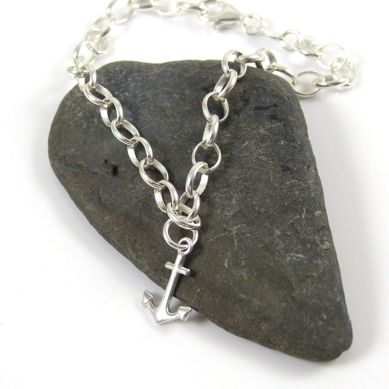 Sterling Silver Anchor Bracelet - Gift Boxed