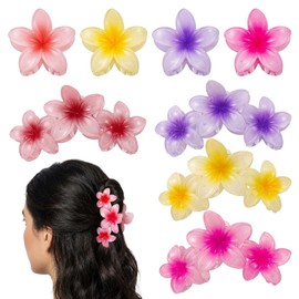 8PCS hair clips flower, Flower Claw Clips,Plastic Resin Hair Clips, Decorative Hair Holders for Women and Girls, Versatile Styling Tools for Various Hairstyles