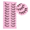 10 Pairs Cluster Lash D Curl Russian Strip Lashes Fluffy