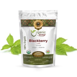 Organic Way Dried Blackberry Leaf Whole (Rubus fruticosus) - European Wild-Harvest | Organic & Kosher Certified | Raw, Vegan, Non GMO & Gluten Free | USDA Certified | Origin - Albania (1/4LBS / 4Oz)