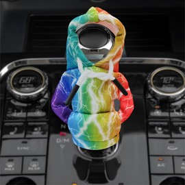 DXNQ Car Gear Shift Hoodie Cover, Fashionable Gear Shift Knob Hoodie Protector, Upgraded Funny Gear Shift Hoodie Decoration for Most Manual Shift Knobs, Interior Car Accessories (Lightning)