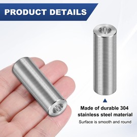 M METERXITY 8PCS M6 304 Stainless Steel Spacers 6mm ID x 14mm OD x 40mm l Metal Screw Standoff Bushing Plain Finish Round Spacer 304 Stainless Steel for Screws Bolts Silver