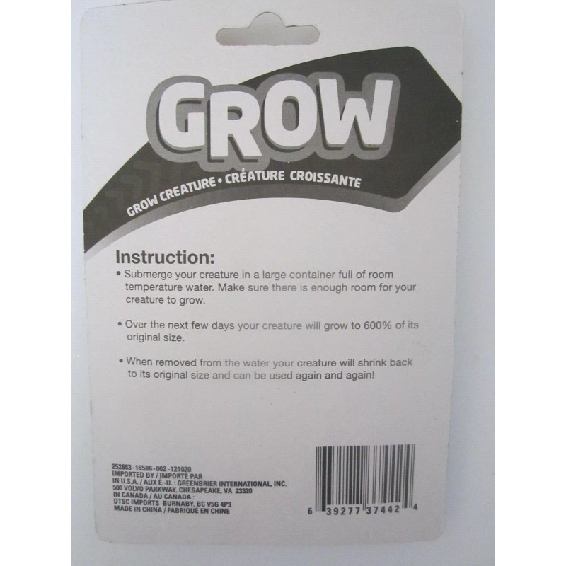 Grow MAGIC GROW CREATURE PTERODACTYL DINOSAUR TOY WATCH IT GROW
