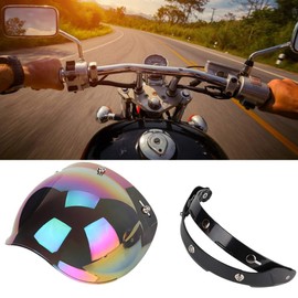 Qiilu Motorcycle Helmet Lens, Motorcycle Retro 3-Snap Sun Visor Shield Windproof Helmet Lens Coloured, Popular