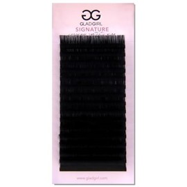 Signature Mink Eyelash Extensions by Glad Lash | B Curl - 0.05 Thickness | 8mm to 15mm Length Options | Individual Single Strands on the Tray | Soft Synthetic Mink | 100% Vegan Lashes 13mm 0.05mm