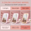 YEKKOPT Pink Rechargeable Vanity Mirror with Lights, LED Makeup Mirror,