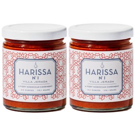 Villa Jerada, Harissa No. 1, 6 oz, Fiery Moroccan Hot Sauce with Preserved Lemon, The Perfect Amount of Savory, Tang, and Spice to Any Meal, (HARISSA - 2 JARS)