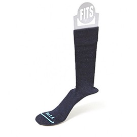 FITS Business – Crew: Comfortable Business Socks for Work, Dress Sock, Breathable Everyday Formal Wool Sock, Solid Navy, M