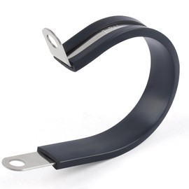 Newdeli 10Pcs Cable Clamps 1-3/4 Inch Stainless Steel Cable Clamp Rubber Cushioned Hose Clamp Insulated Tube clips Automotive Wire Pipe Clamps