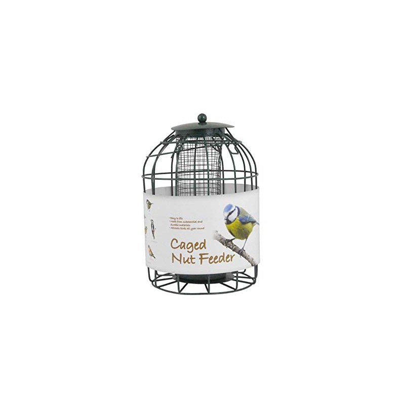 Green Jem Caged Peanut Wild Bird Feeder, Squirrel Proof, Holds